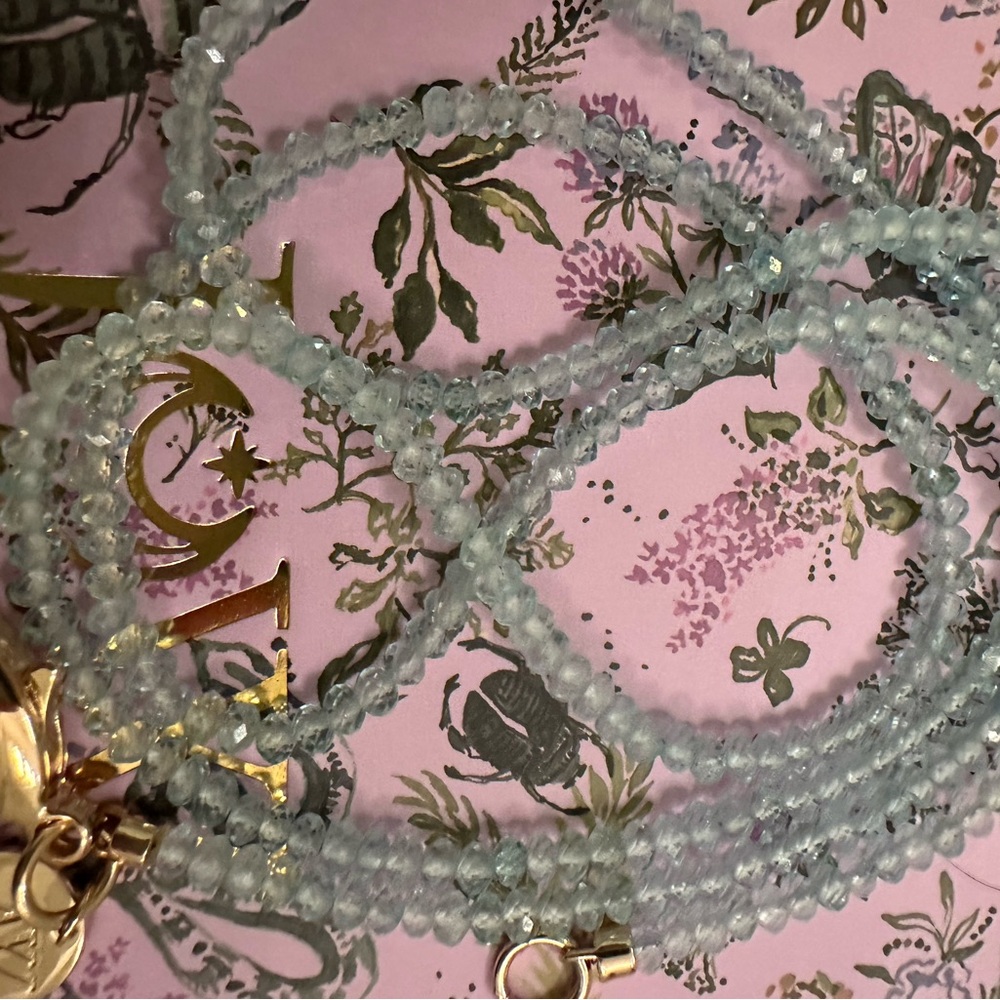 Jane Win Sky Blue Topaz Double Wrap Necklace - Picture 4 of 7